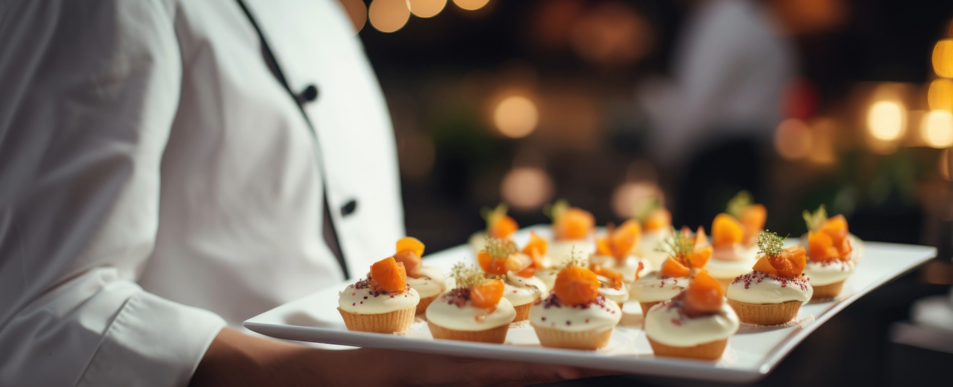 Serveur tenant un plateau de service