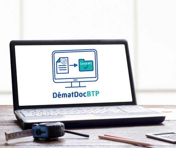 logo dématdocBTP dans ordinateur